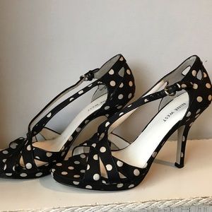 Nine West polka dot heels.